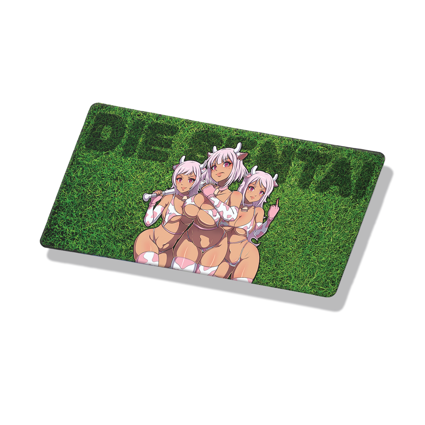 PINK TOUCH GRASS DESK MAT